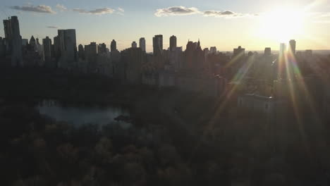 A-nice-sunset-day-with-my-drone-in-Central-Park-in-New-York-City's-biggest-park