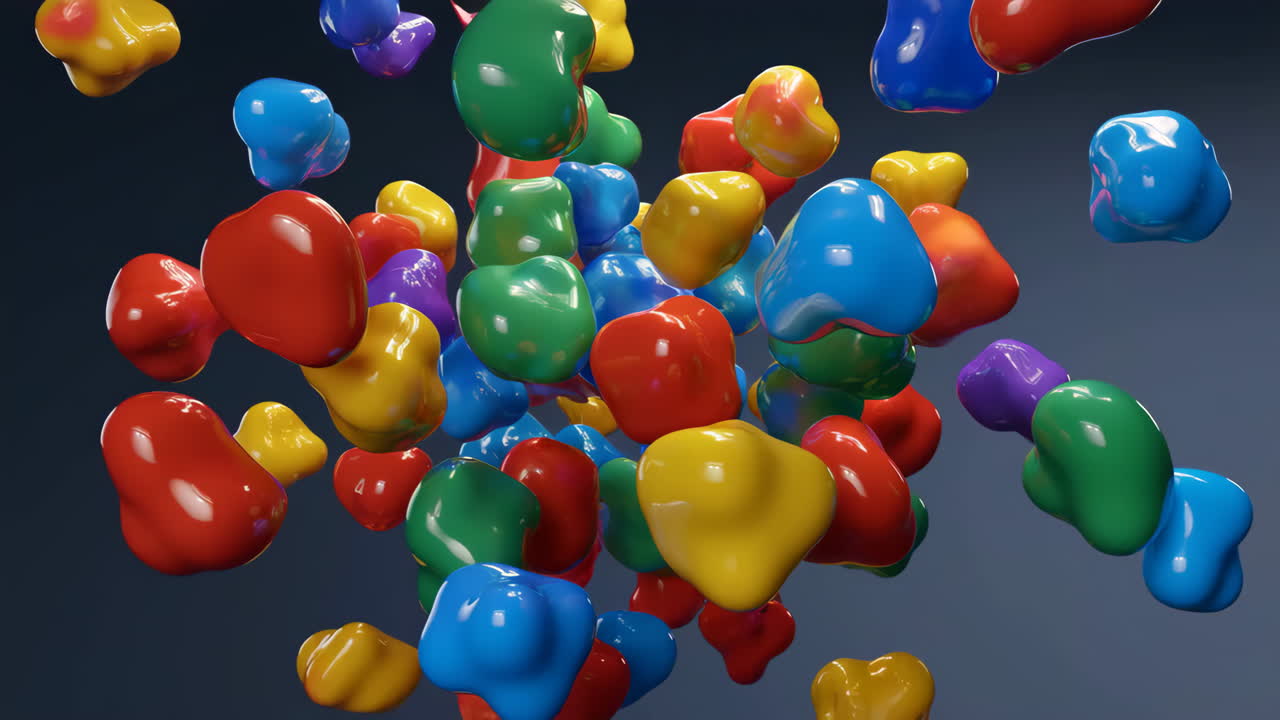 Abstract Colorful Floating Glossy Blobs