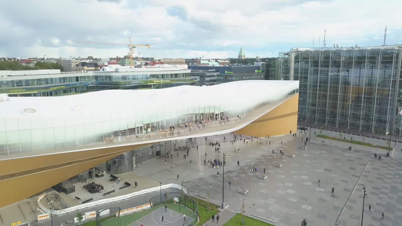 Aerial View of Modern Architecture in Helsinki, Finland