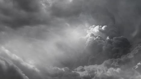 Lightning-thunderstorm-flash-in-the-thick-clouds-in-the-sky