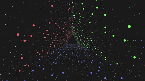 colorido laberinto 3d con un camino en espiral punteado que conduce al centro