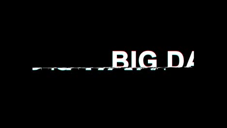 big data glitch effect text digital tv distortion 4k loop animation