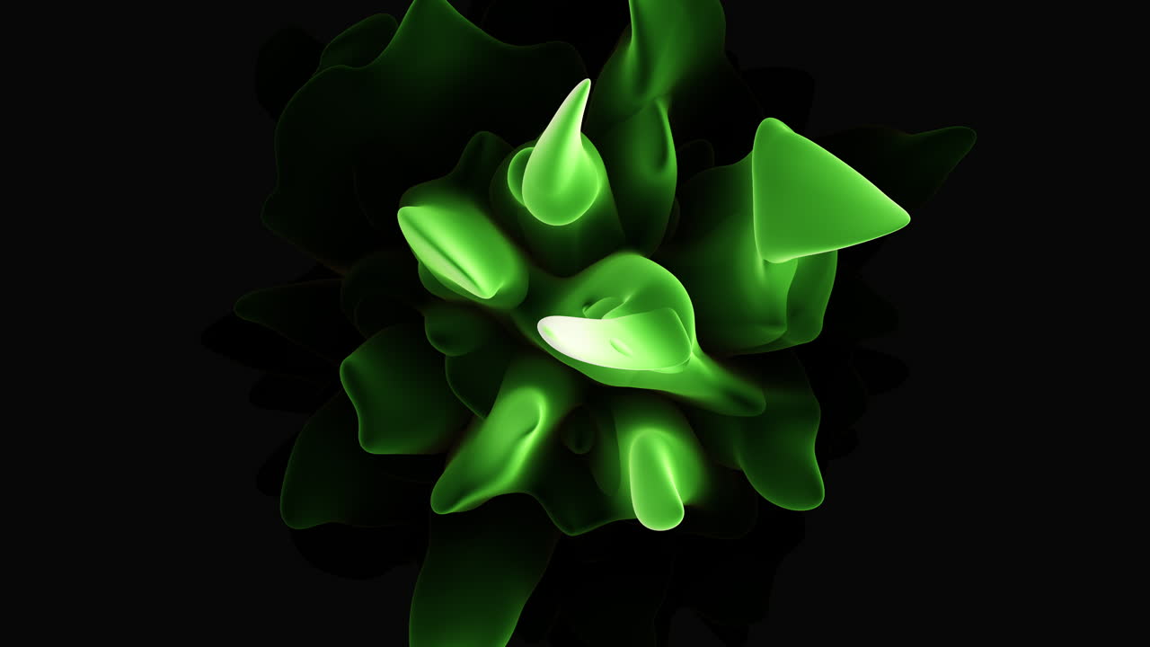 A Green Flower With Black Background