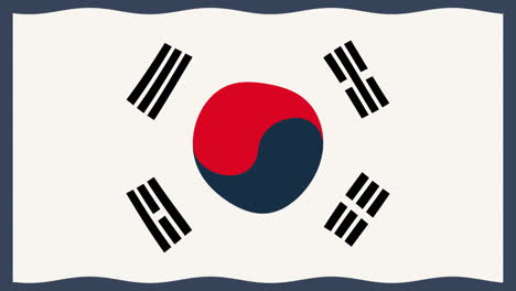 animación de la cultura coreana con bandera