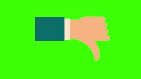 animation of a hand pointing bad icon on a green screen