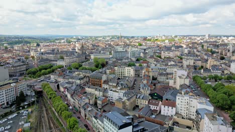 Birdseye-view-of-train-station-area-at-Limoges,-France