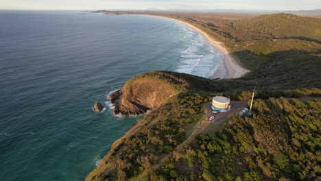 Crescent-Head---Goolawah-Beach---Pebbly-Beach---New-South-Wales--NSW---Australia---Aerial-Shot---Incredible-Cliffs