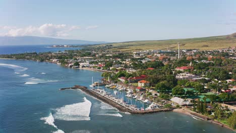 aerial view of lahaina, maui.