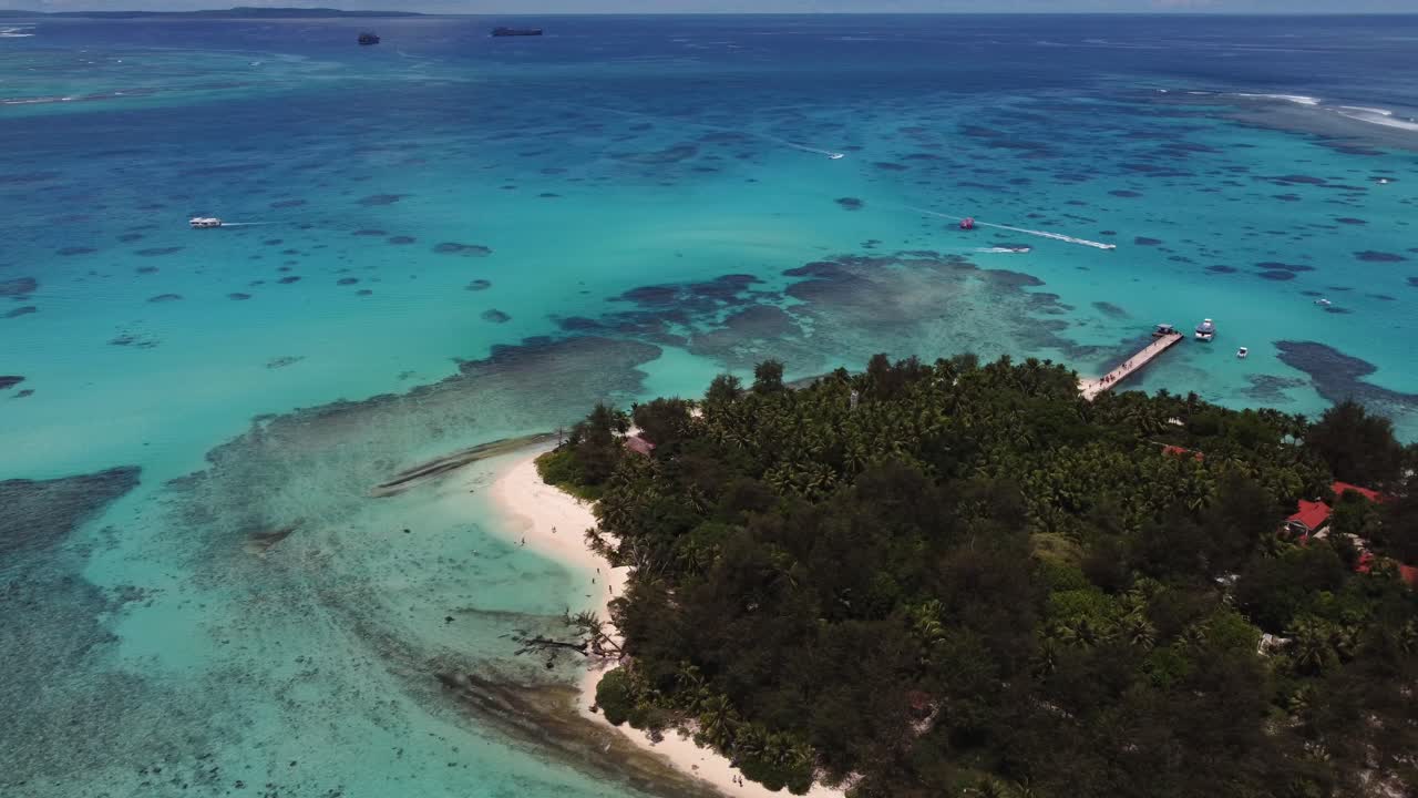 Pan shot of managaha island, aerial view Premium Stock Video Footage