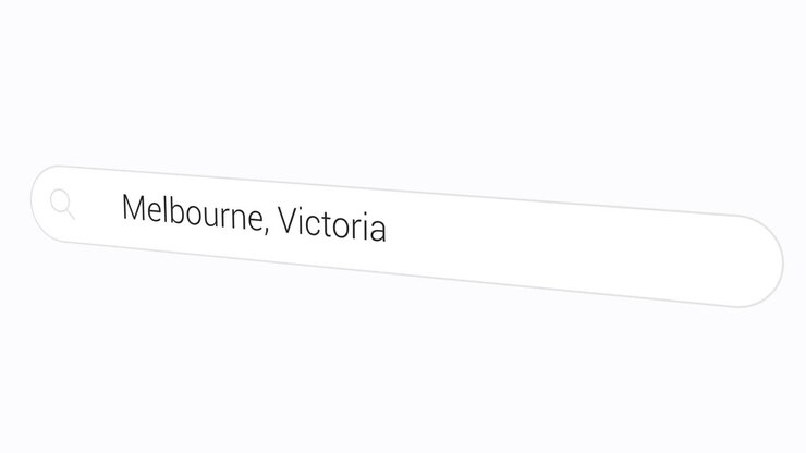 Melbourne, Australia sulla barra di ricerca - Sito web per computer