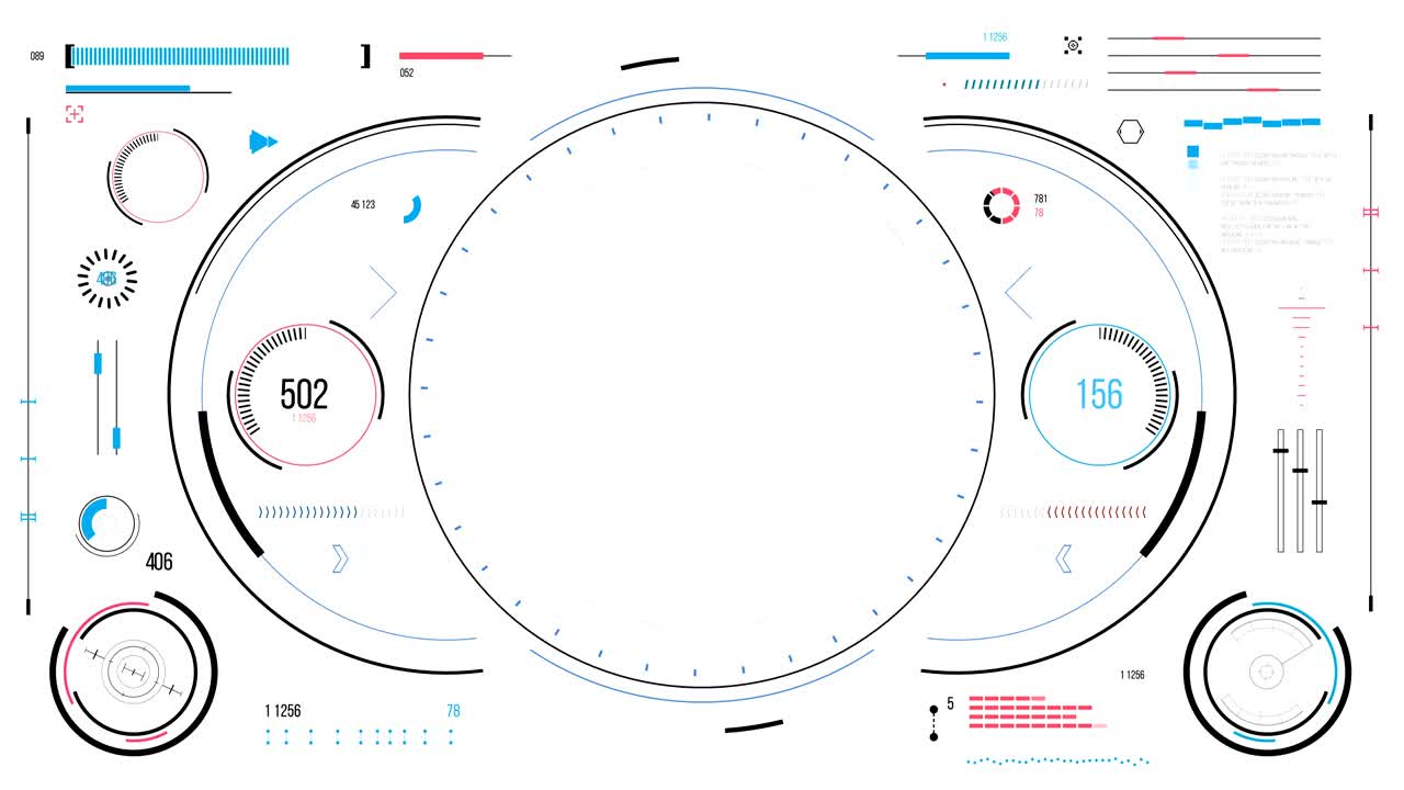 interfaz de usuario futurista con hud y elementos infográficos.