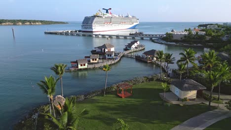 cruise ship and ocean villas of resort in amber cove, puerto plata in dominican republic