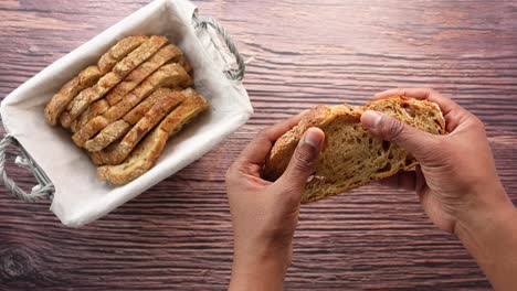 freshly baked bread sliced and ready to eat