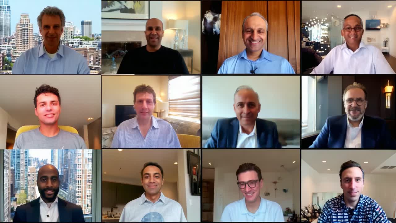 Group Video Conference Featuring Business Professionals Sharing Insights and Perspectives in a Multi-Grid Layout with Diverse Backgrounds and Settings