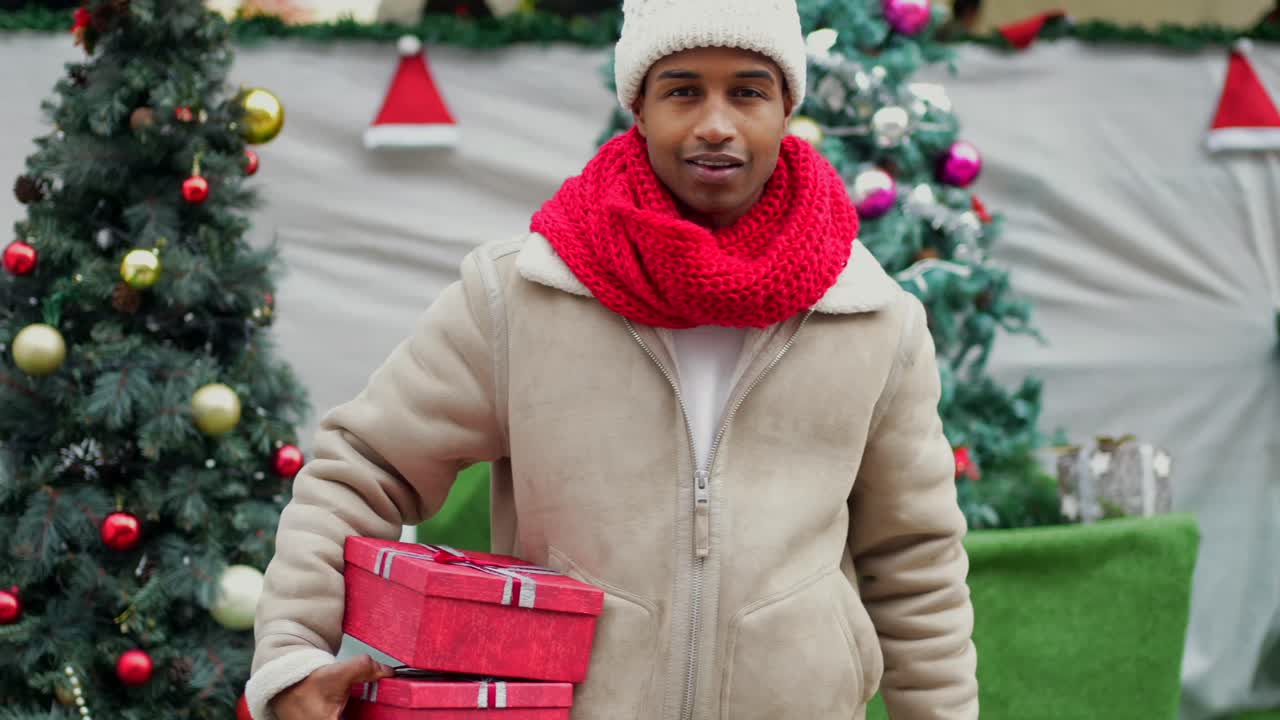 Man with Christmas Gifts