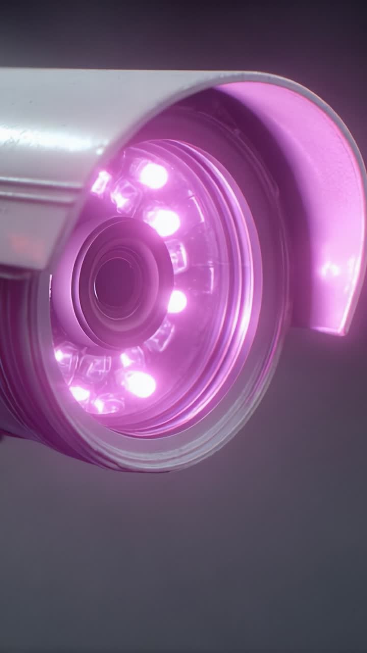 Close-Up View of Modern Security Camera with Enhanced Night Vision and Stylish Design, Showcasing the Innovative Technology Behind Surveillance Solutions