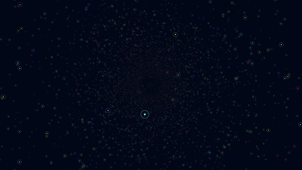Vibrant circle and dot pattern on dark background