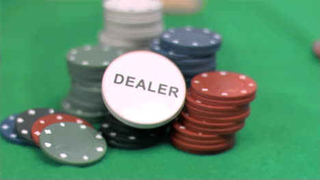 dealer chip falling in super slow motion