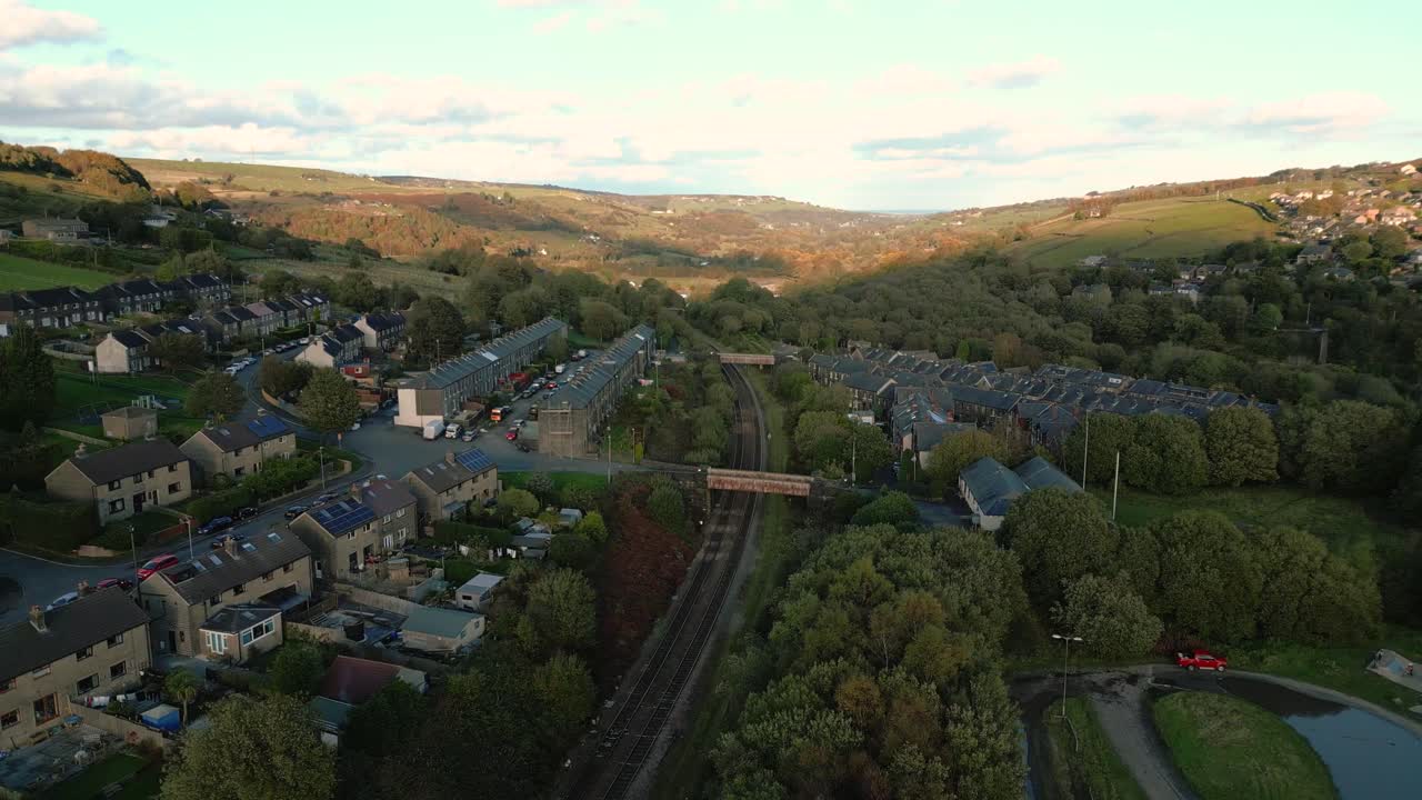 Paesaggio rurale a Marsden, Yorkshire, Inghilterra.