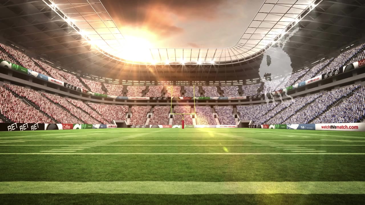 Animazione di forme bianche su uno stadio
