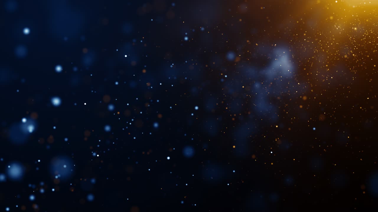 Abstrakt bakgrunnsløkke med partikler, støv, lys og bokeh-effekt for filmatiske titler.