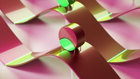 Abstract 3D Rendered Background with Metallic Shapes