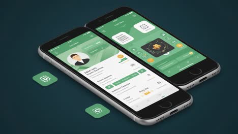 a seamless dual-screen display of a modern mobile application interface showcasing user profiles and interactive features