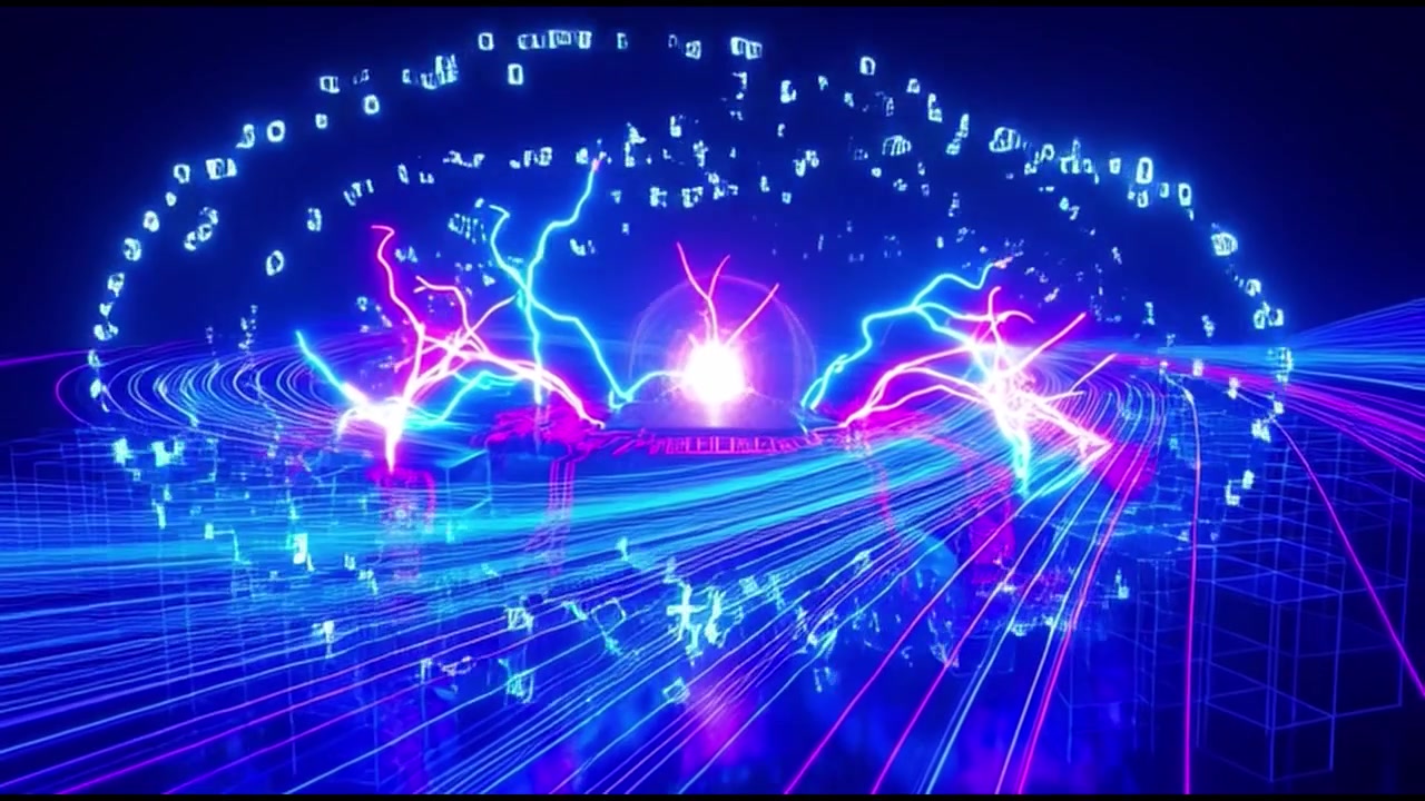Abstrakter digitaler Datenfluss und Visualisierung neuronaler Netzwerke