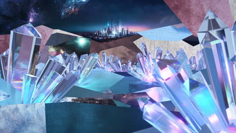 futuristic crystal cityscape landscape