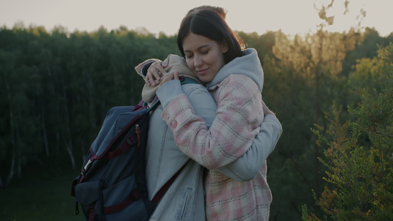 Couple in a Forest Embrace