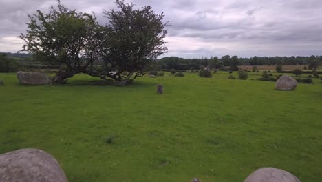 Piper's-Stone-circle-reveal-aerial-shot.-Athgreany,-Ireland