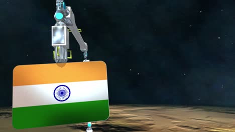 india flag plate excavated from the planet.