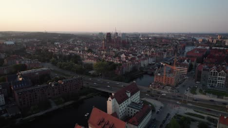 aerial view of charming gdansk city centre. beautiful tourist destination in europe