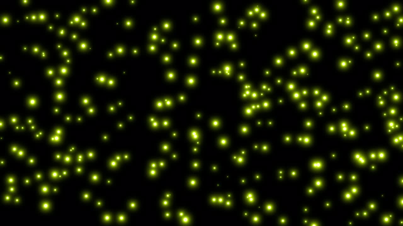 Animation of a yellow glowing sphere falling on a black background