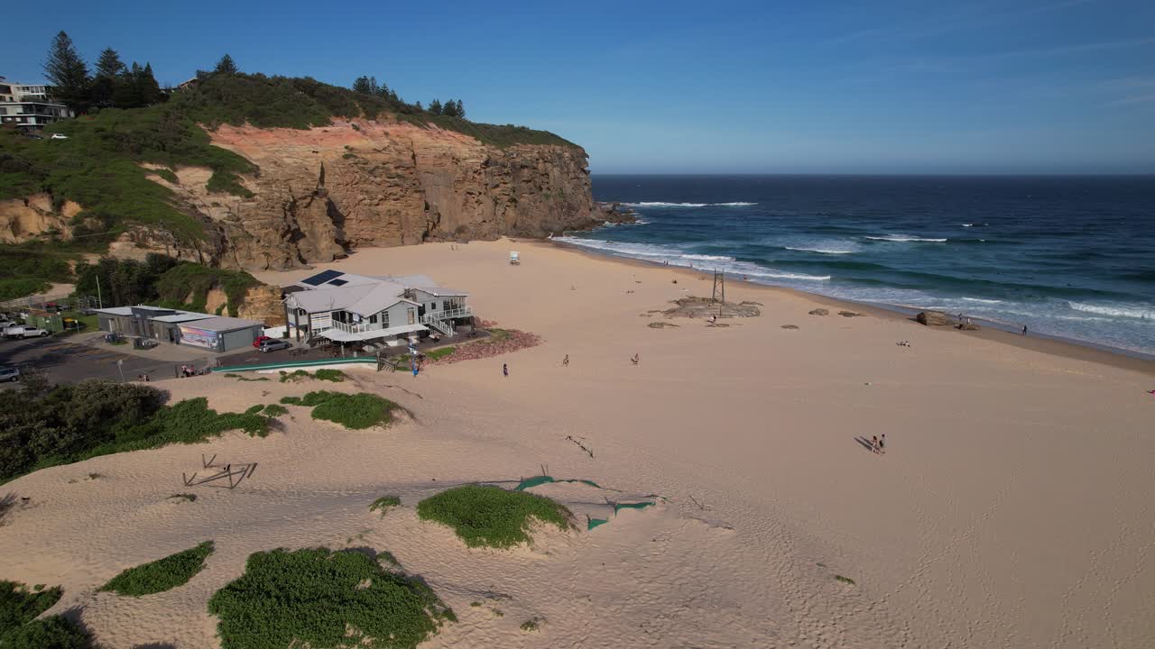 Flying Above Redhead Beach In New South Wales, Australia - Drone Shot