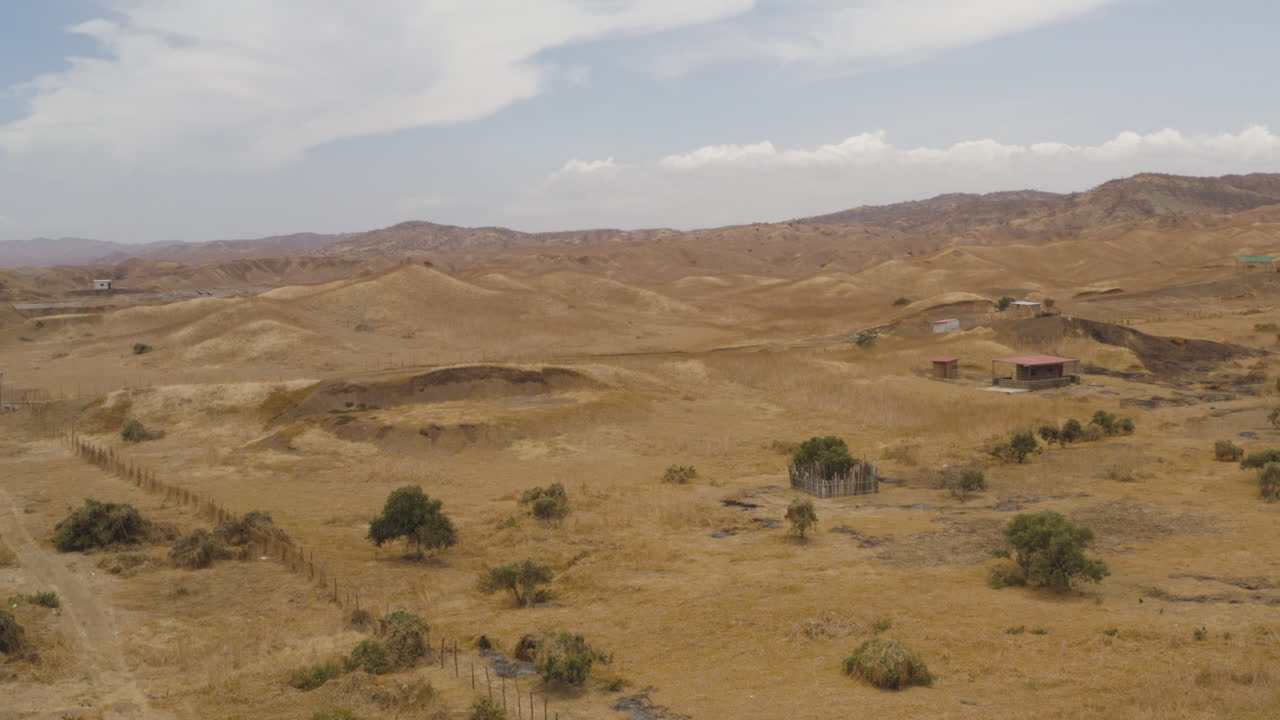 Aerial view of a desert in Peru, drone.