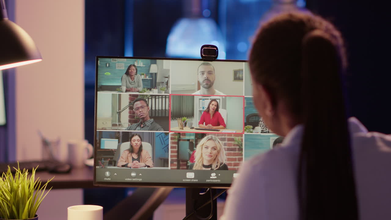 Online Meeting on Computer Screen