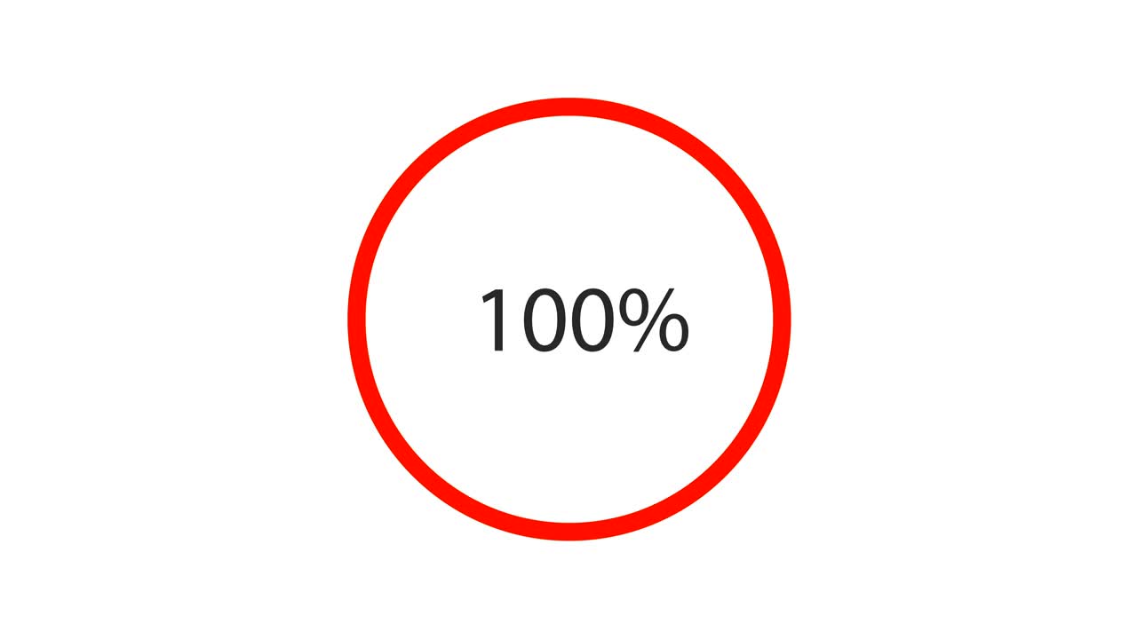 Animation black loading bar, 0-100 percent.