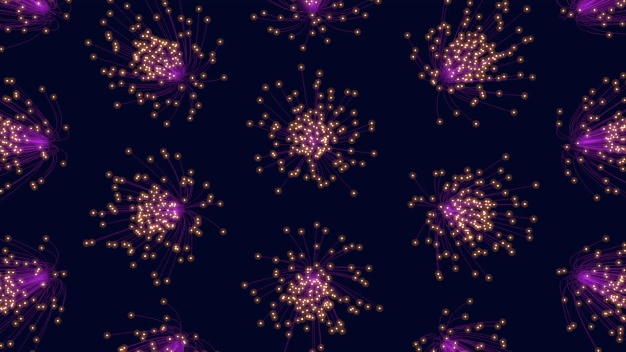 Dreamy floating purple dot pattern on black background