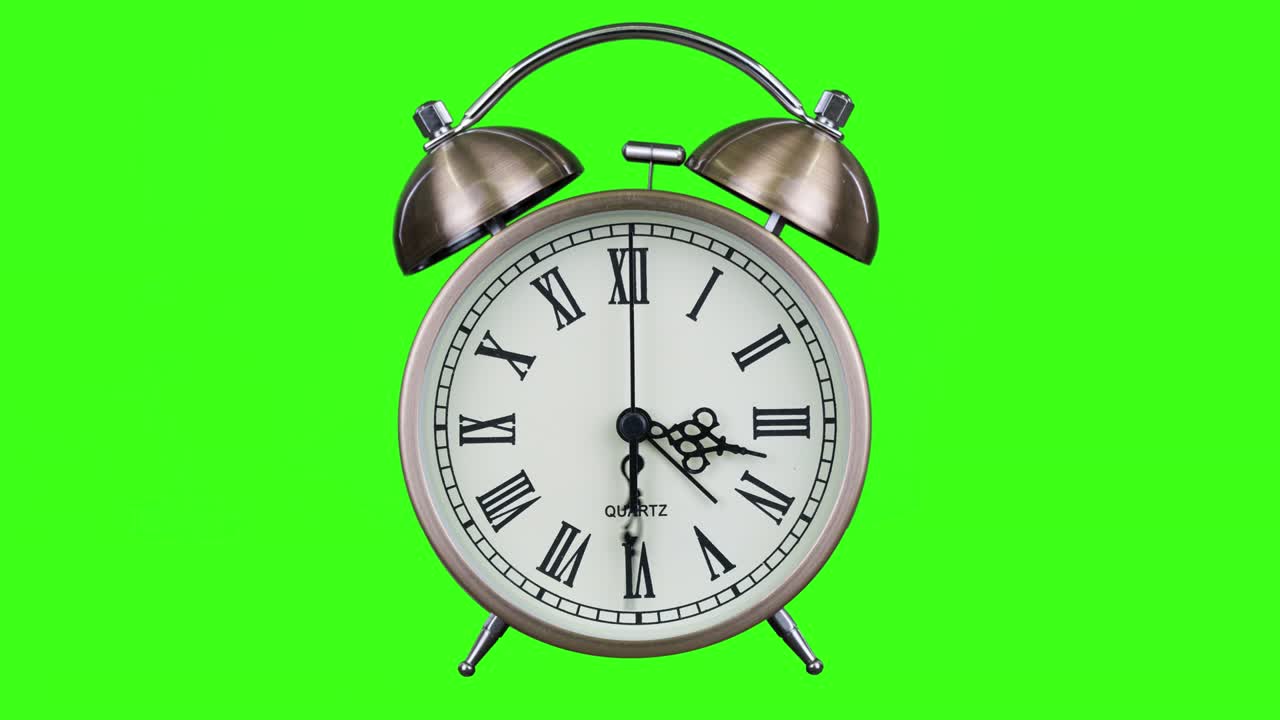 분 및 시간 손이 회전 하는 고대 알람 시계