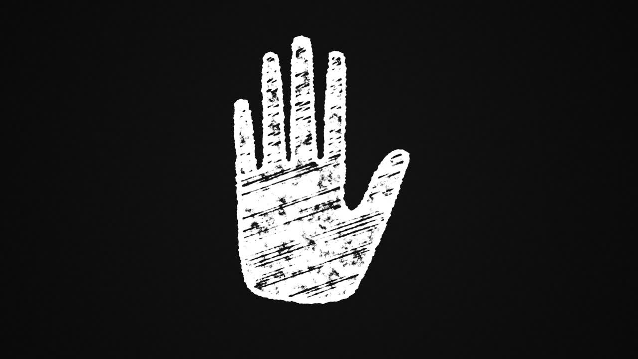 블랙보드 위에 크레이드로 손으로 그려진, 손으로 그린 애니메이션 4k