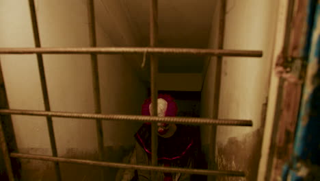 scary clown in abandoned house