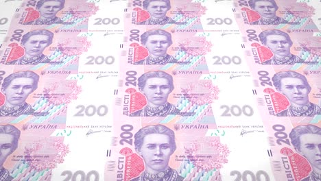 banknotes of two hundred ukrainian hryvni of ukraine, cash money, loop