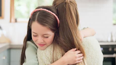 , mamá y niña con amor abrazo