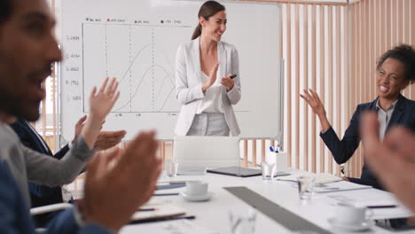 reunión de negocios, aplausos