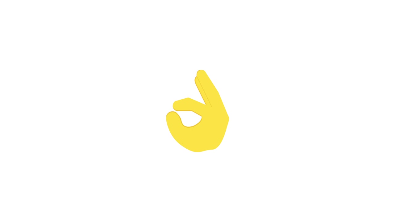 Animated Yellow Hand Emoji Making OK Gesture