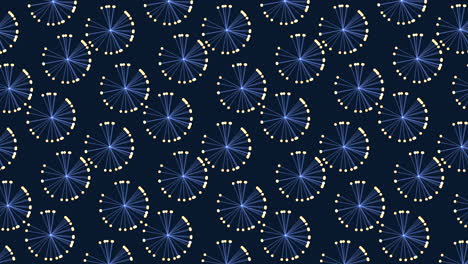 random small circles pattern with blue lines and yellow dots