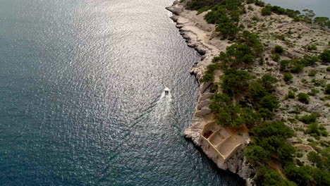 Drone-footage-of-calanque-in-Cassis,-south-of-France