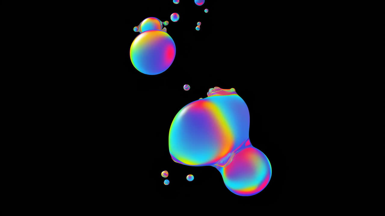 Abstract Iridescent Fluid Blobs