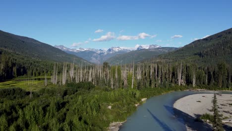 epic aerial drone mountain landscape是加拿大最著名的無人機景觀之一,在這片景色中,可以看到蘇河 (soo river) 和樹木 (trees)